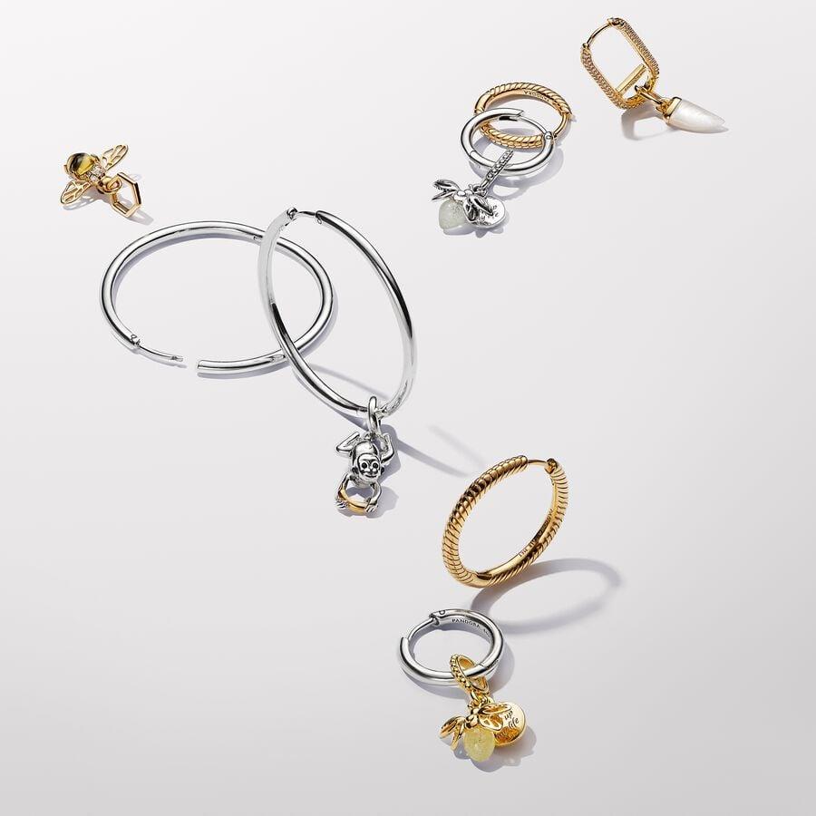 Pandora Moments 40 mm Charm Hoop Earrings