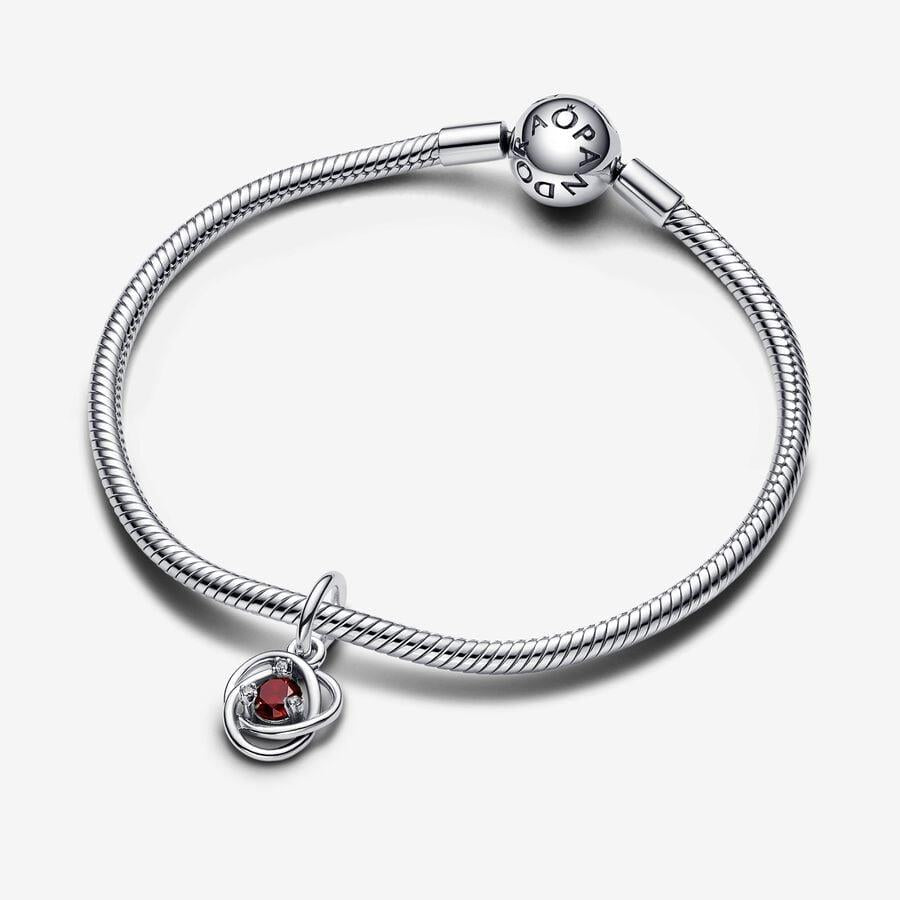 January Birthstone Eternity Circle Dangle Charm