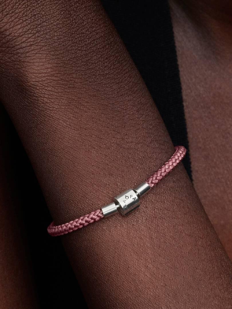 Shimmering Pink Cord Bracelet