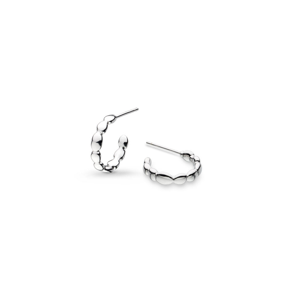 Coast Pebble Ridge Midi Hoop Stud Earrings - earring silver stud earrings. stud earrings,