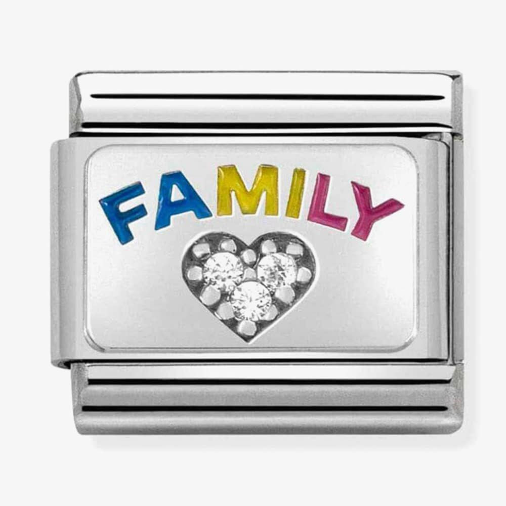 CLASSIC Silvershine Family Zirconia Heart Charm