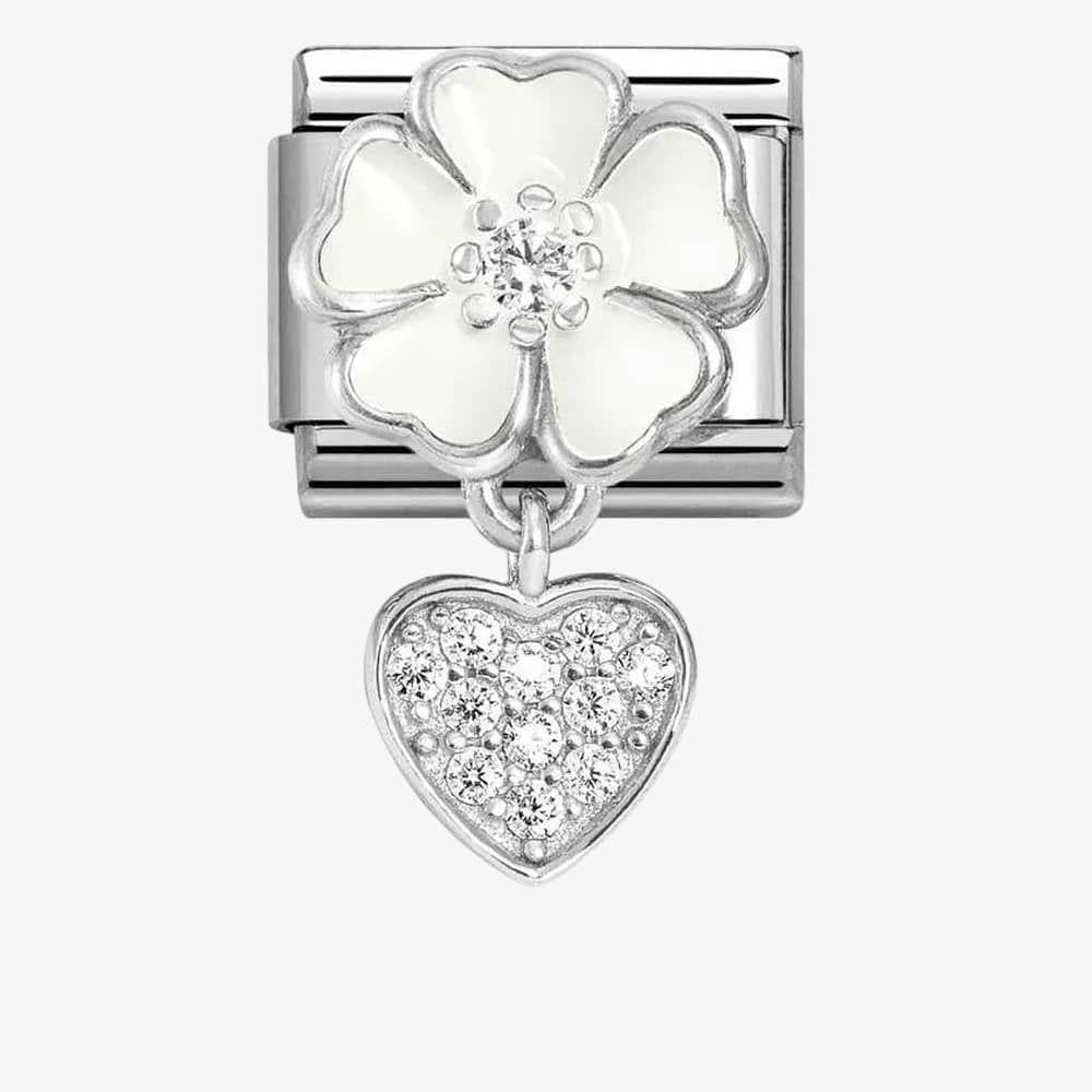 Composable Classic Link White Flower, Heart