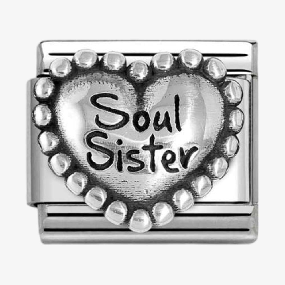 CLASSIC Silvershine Silver Beaded Heart Soul Sister Charm