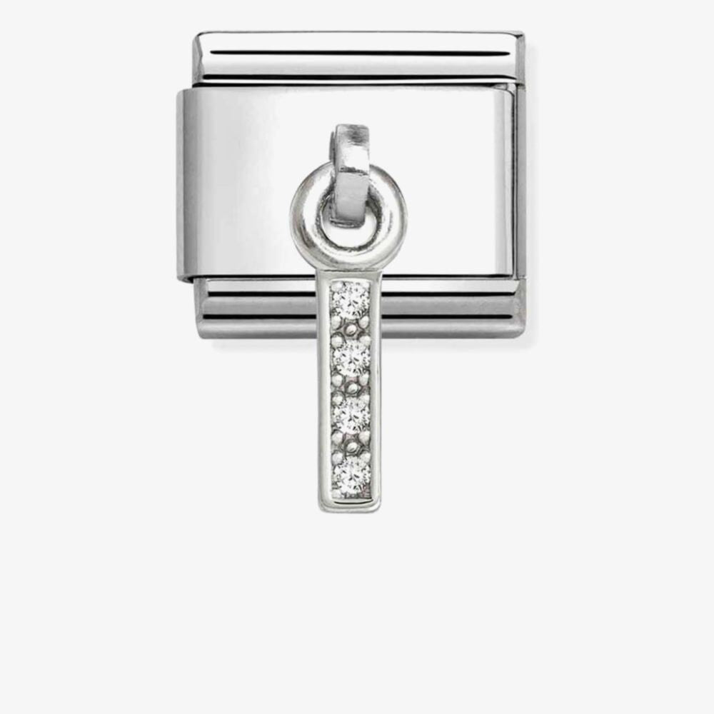 Silvershine Sparkling Letter I Charm