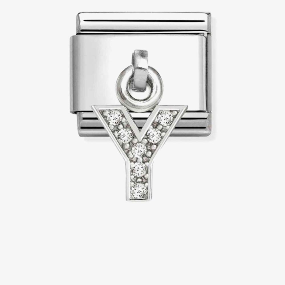 Silvershine Sparkling Letter Y Charm