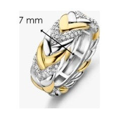 Vintage Zirconia Chain Ring, size 54