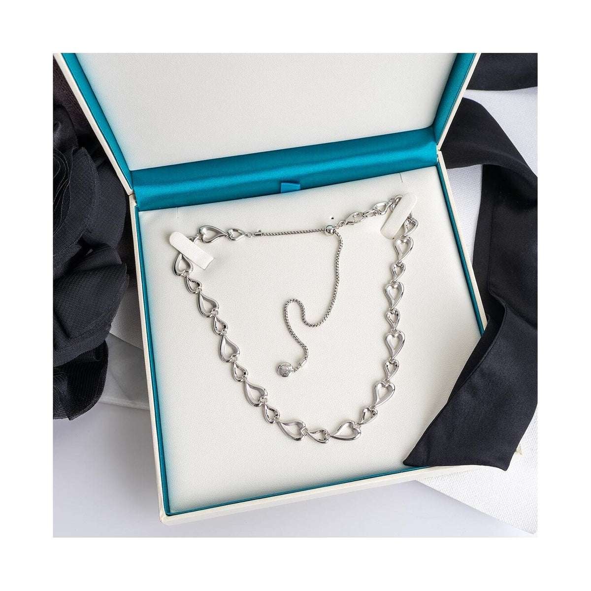 Desire Love Story Heart Multi-Link Slider Necklace
