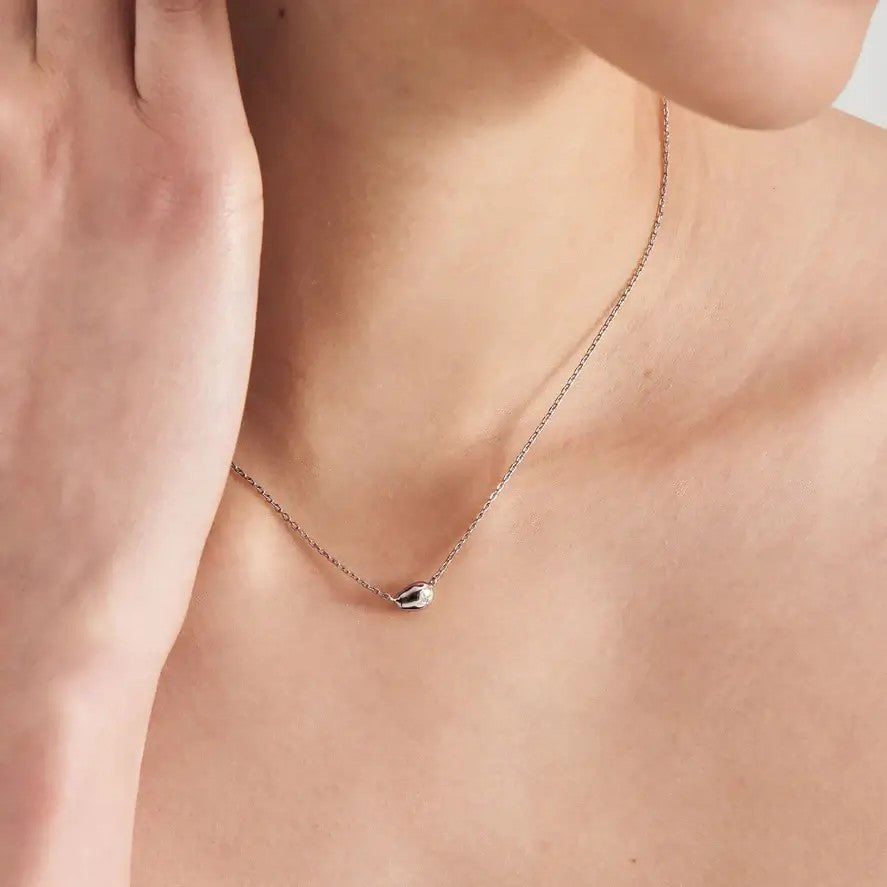 Ania Haie Silver CZ Pebble Sparkle Necklace