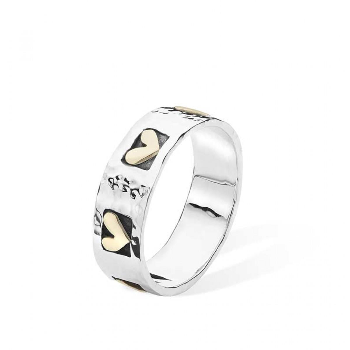 Love Ring in sterling silver & gold.