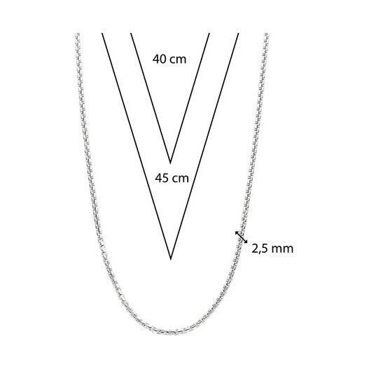 Basic Box Chain Necklace, 40cm.