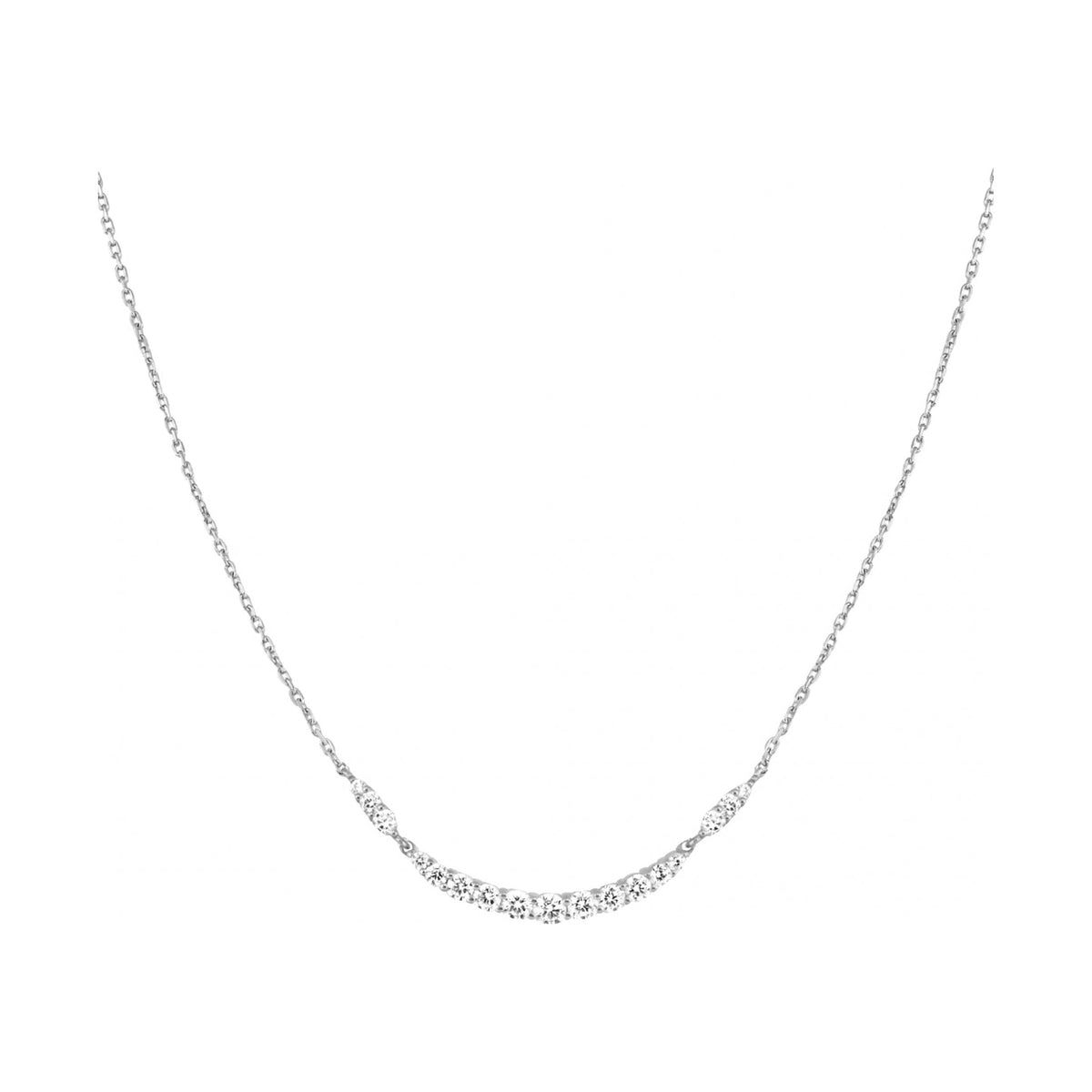 Silver Arc Pavé Necklace N056-02H