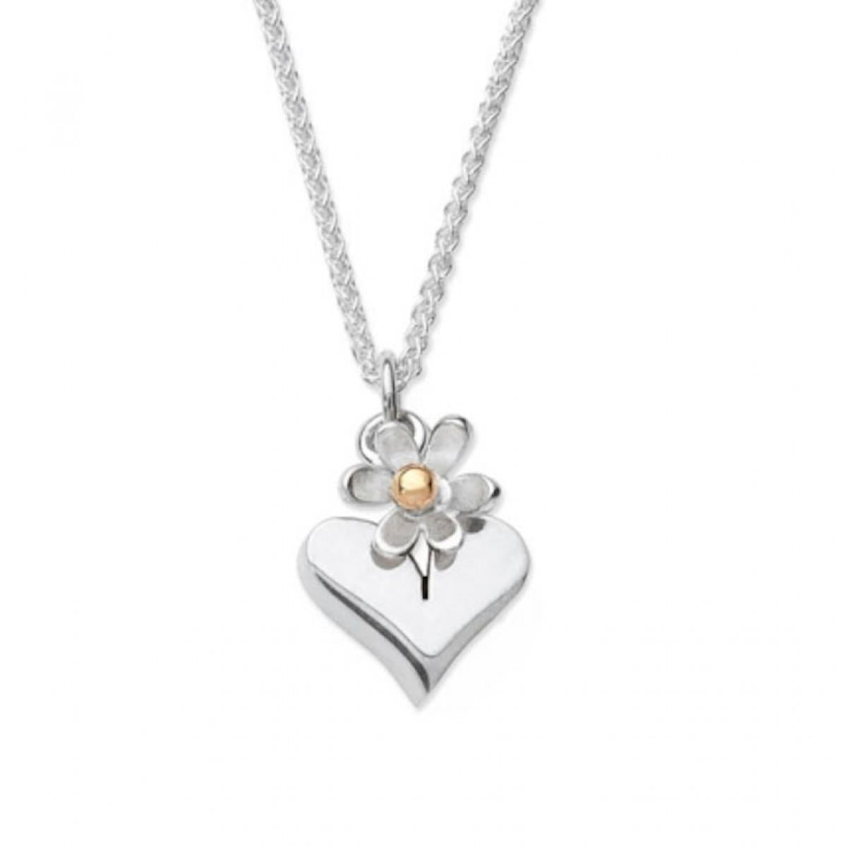 Hearts and Flower silver necklace