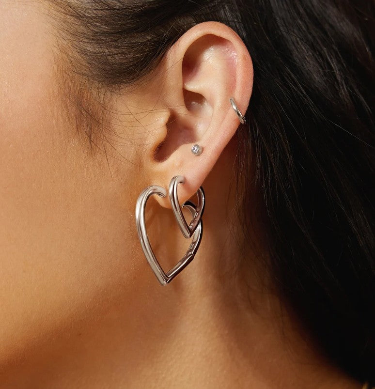 Silver Medium Hoops