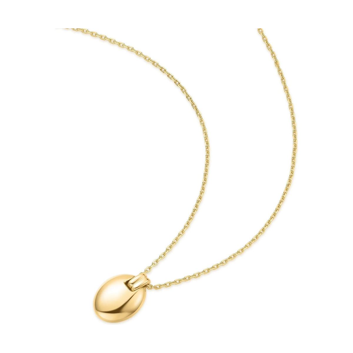 Gold Oval Charm Necklace