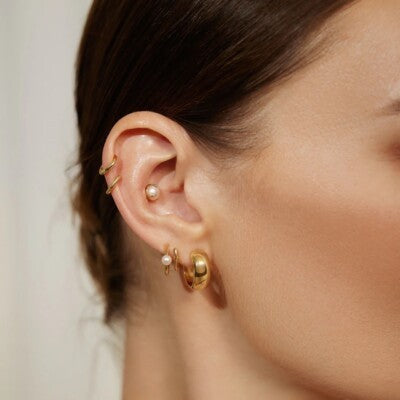 Ania Haie Chubby Medium Huggie Hoop Gold Earrings