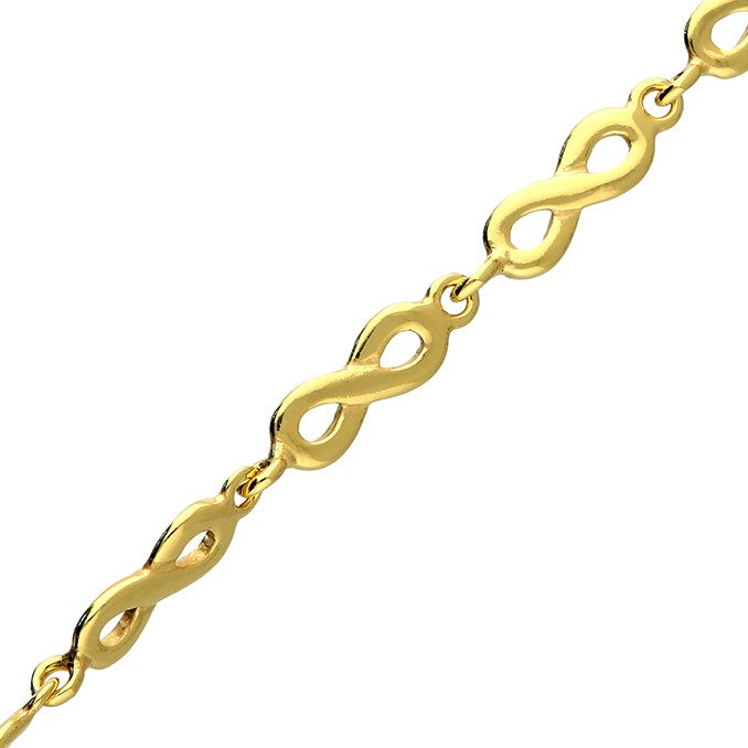 Sterling Silver Gold Plated Infinity Bracelet