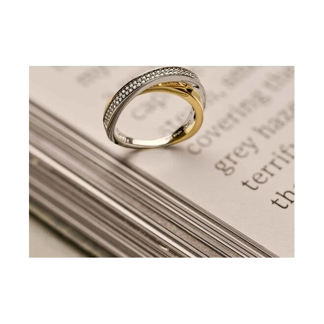 Zirconia Crossover Ring, size 58.