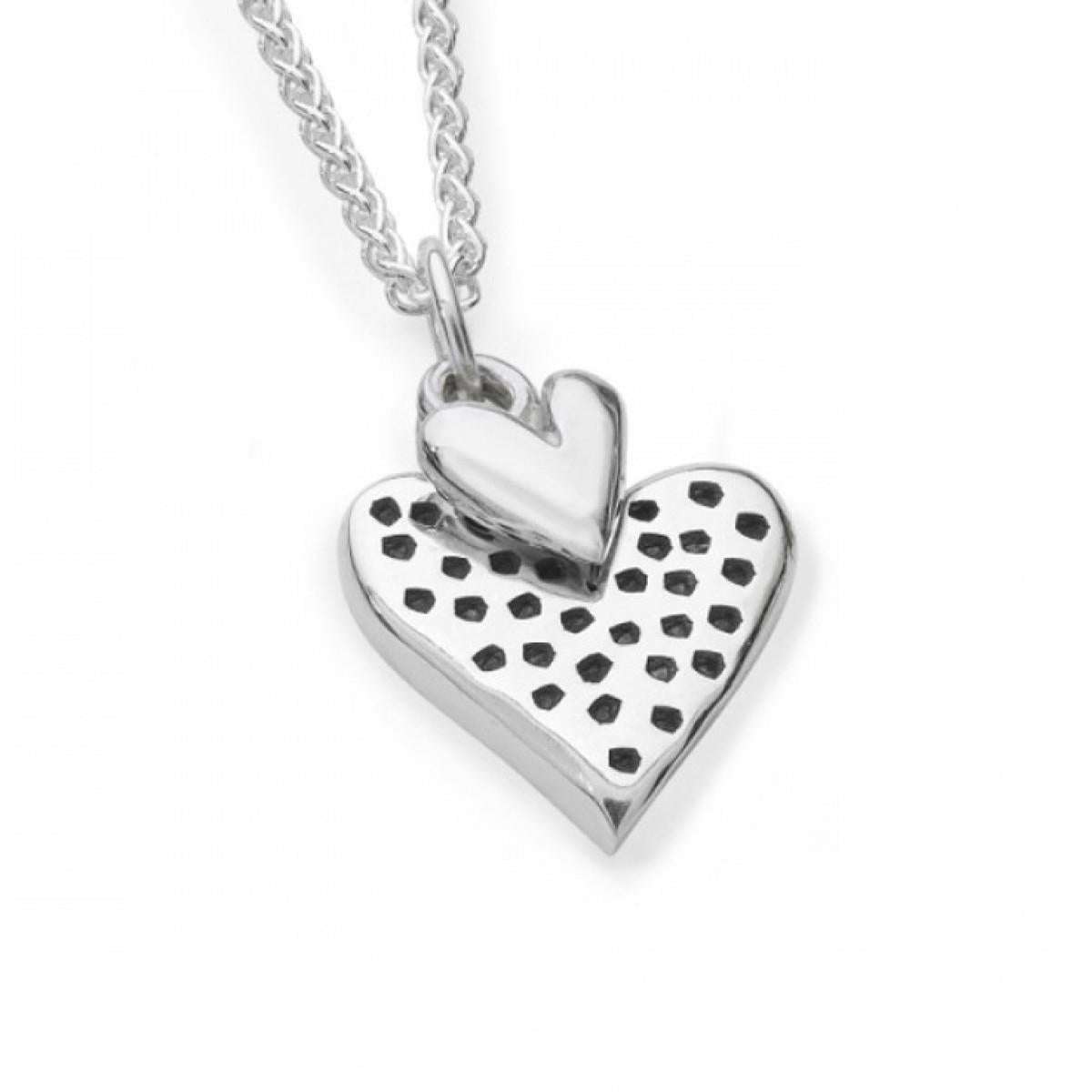 Dotty hearts silver necklace