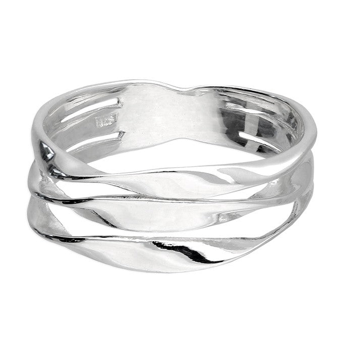 Sterling Silver Plain Triple Twisted Ring