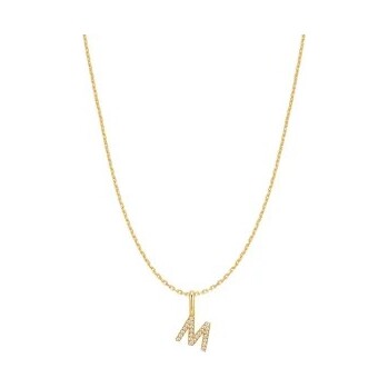 Gold Letter M Initial Necklace