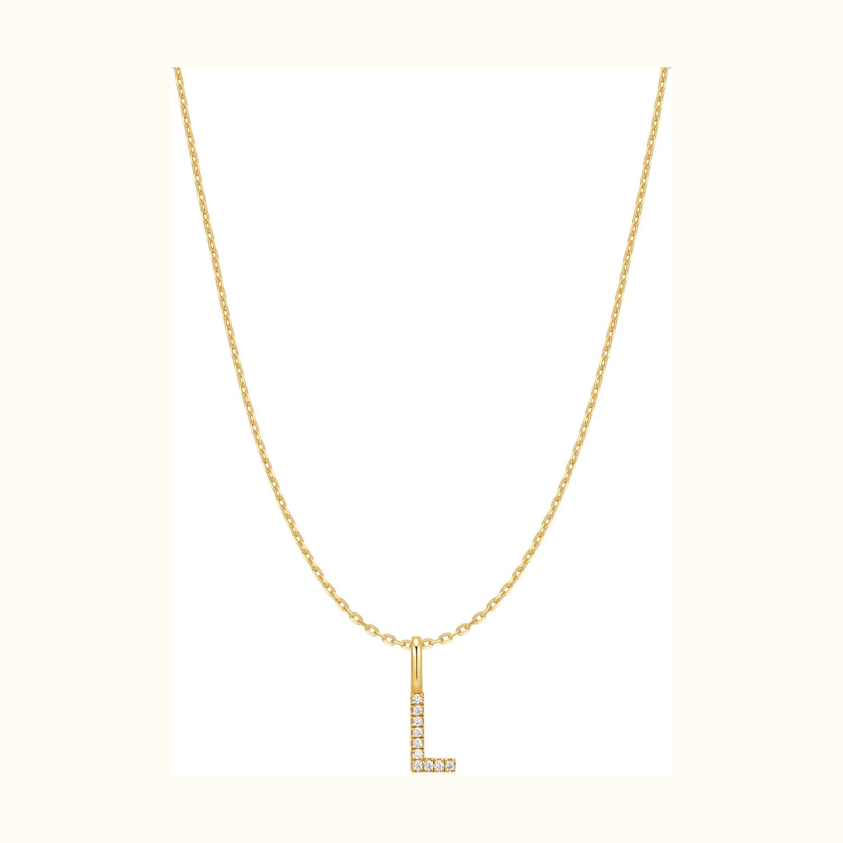 Gold Letter L Initial Necklace