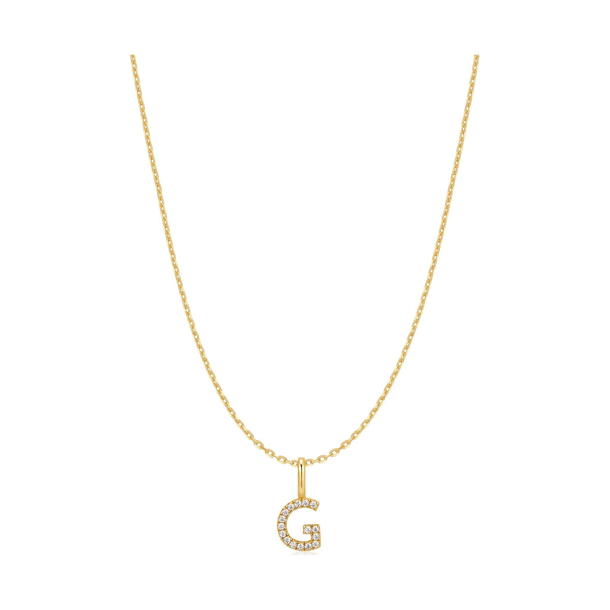 Gold Letter G Initial Necklace