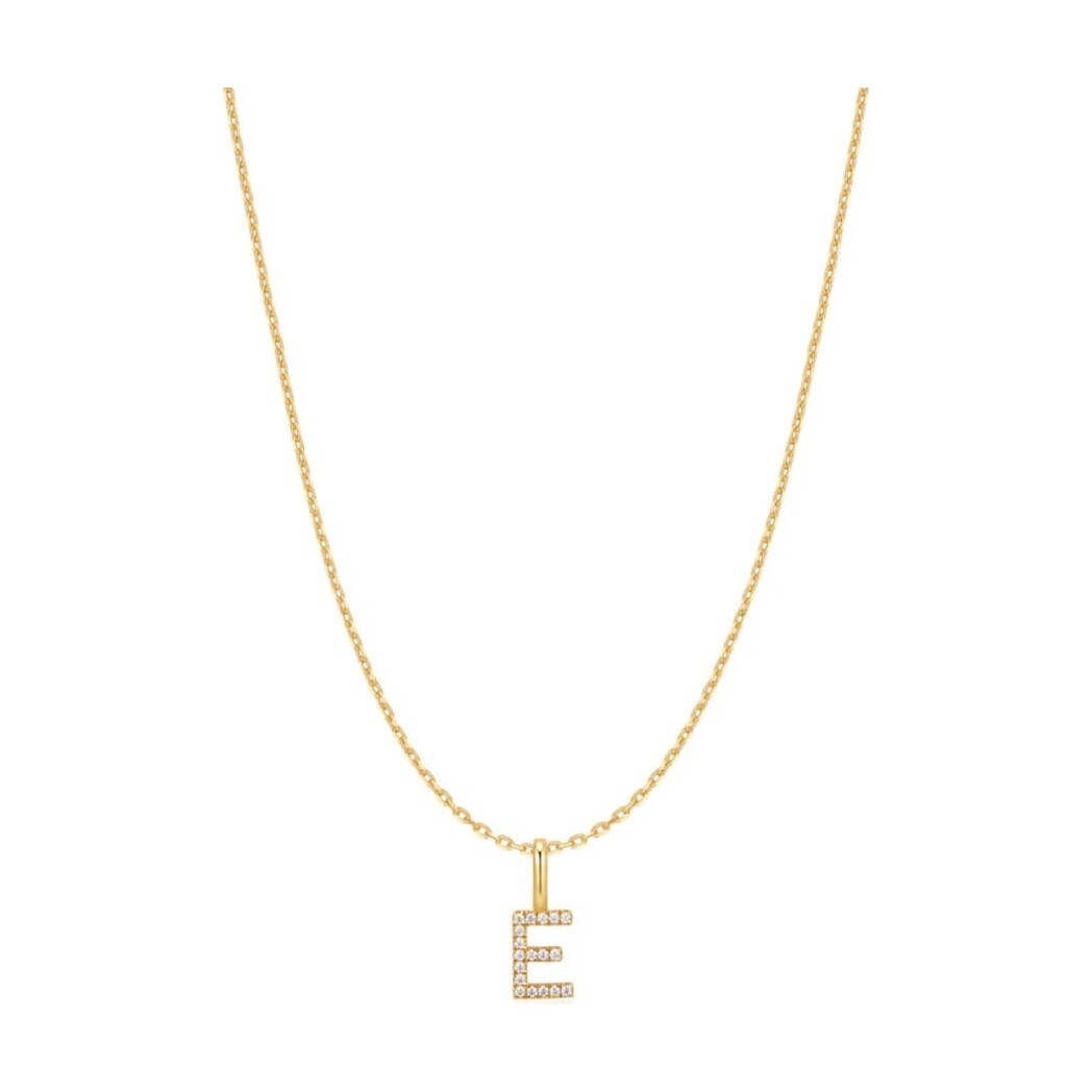 Gold Letter E Initial Necklace