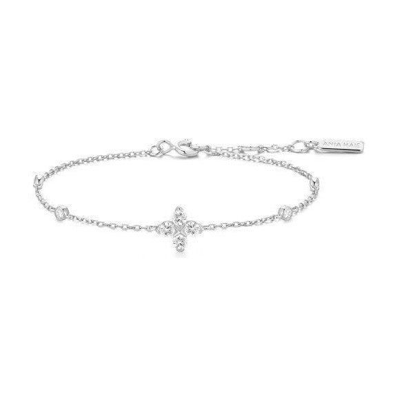 Silver Sparkling Lucky Clover Bracelet