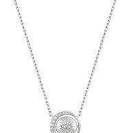 Silver Reversible Pavé Moon Evil-Eye Necklace