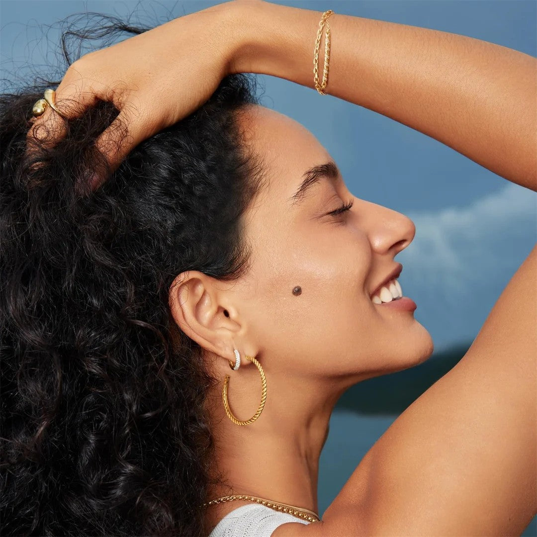 Gold Twisted Oversized Hoop Earrings