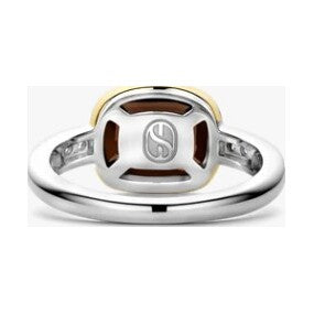 Smokey Brown Zirconia Cushion Ring, size 54