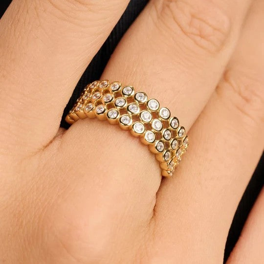 Layered Round Zirconia Ring