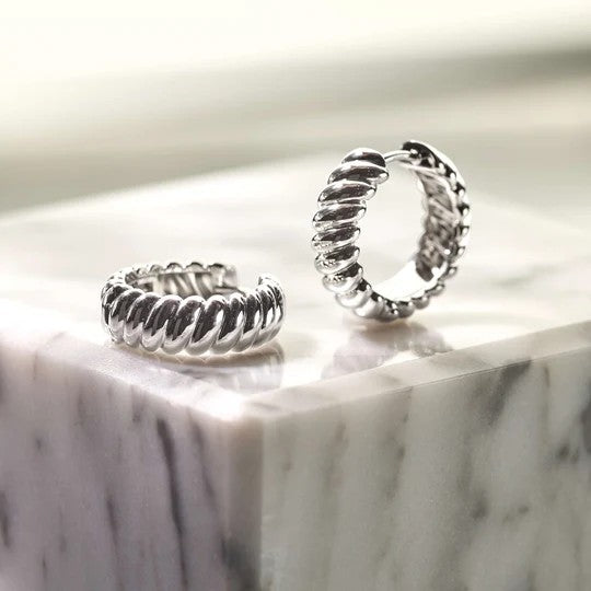 Vintage Ribbed Hoops