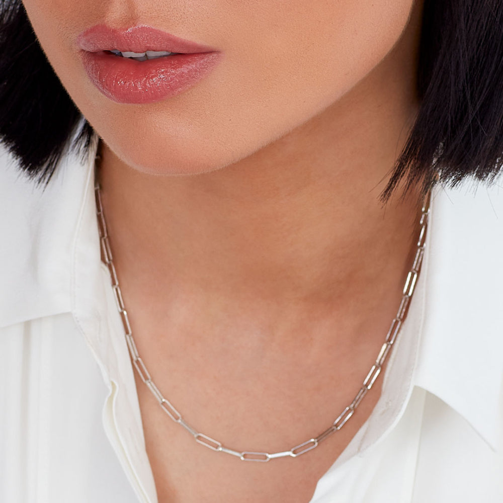 Revival Paperclip Link Chain Necklace – 17″