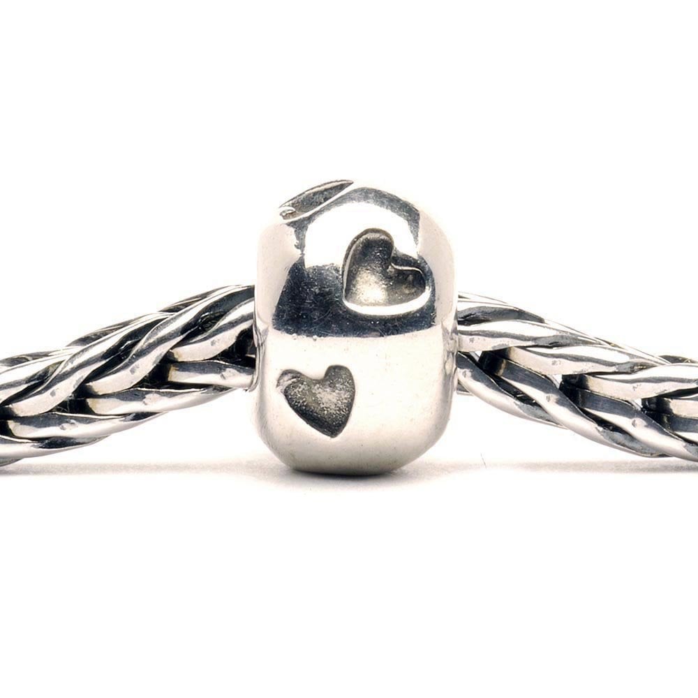 Trollbeads Heart Print Silver Bead