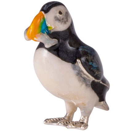 Saturno Puffin with Fish - Silver