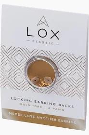 4 Lox Locking Earring Backs Butterfly Fittings Gold Tone