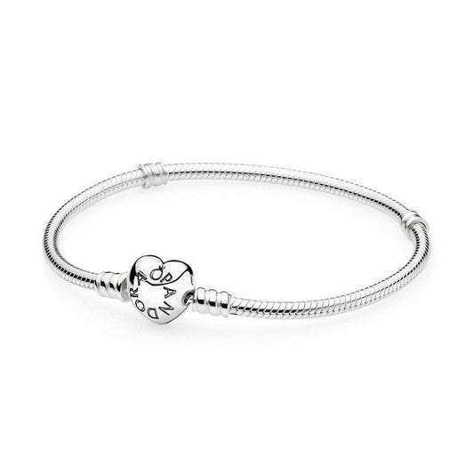 Pandora Moments Heart Clasp Snake Chain Bracelet