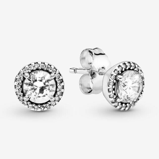 Round sparkle stud earrings
