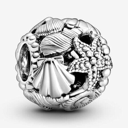 Openwork Starfish, Shells & Hearts Charm