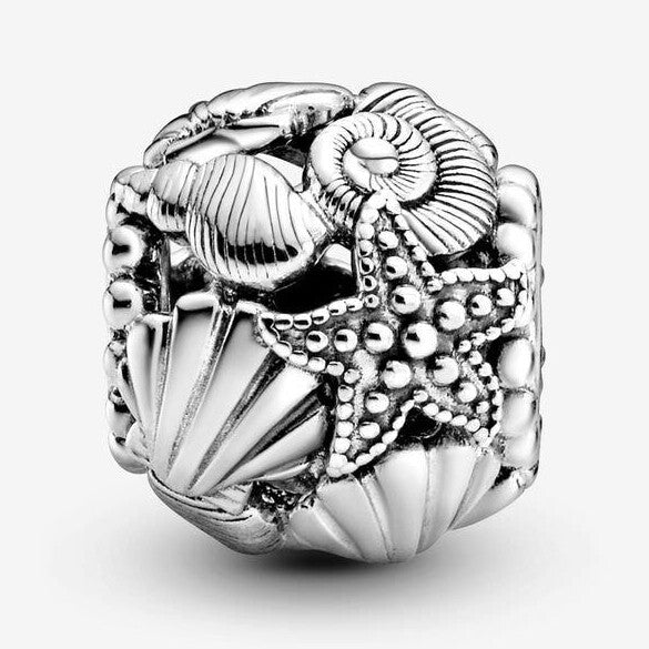 Openwork Starfish, Shells & Hearts Charm