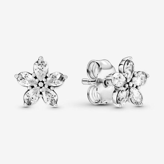 Sparkling Snowflake Stud Earrings