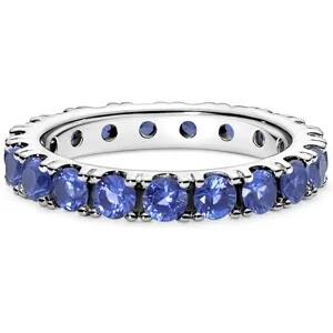 Blue Sparkling Row Eternity Ring