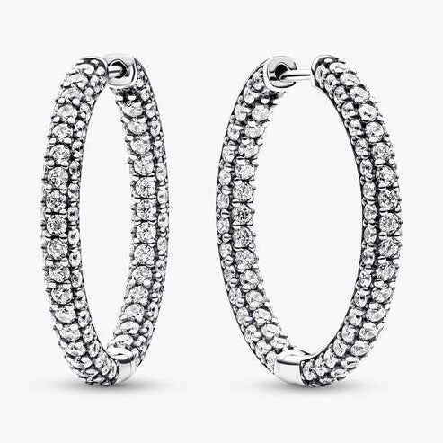 Pandora Timeless Pavé Single-row Hoop Earrings