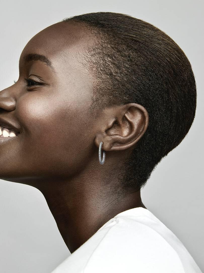 Pandora Timeless Pavé Single-row Hoop Earrings