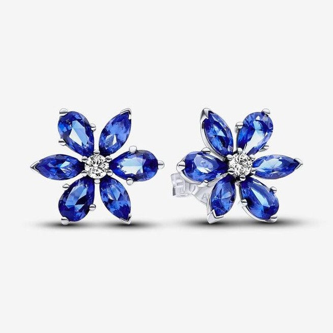 Sparkling Blue Herbarium Cluster Stud Earrings