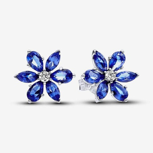 Sparkling Blue Herbarium Cluster Stud Earrings
