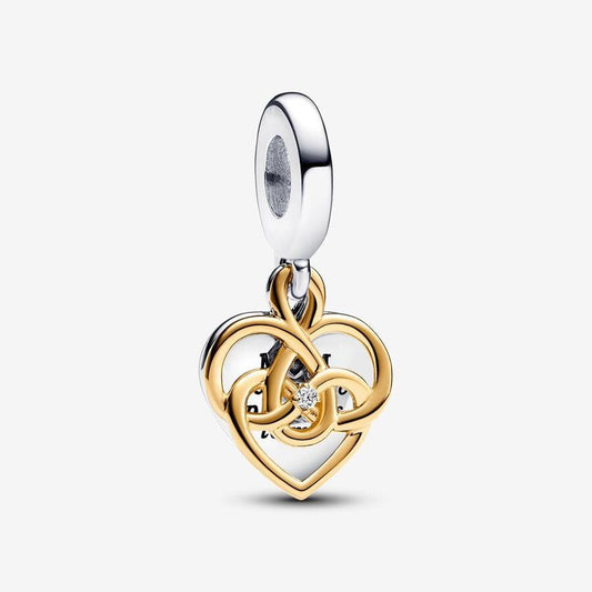 Lab-grown Diamond Engravable Mum Double Dangle Charm