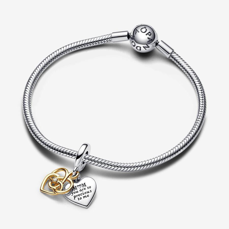 Lab-grown Diamond Engravable Mum Double Dangle Charm
