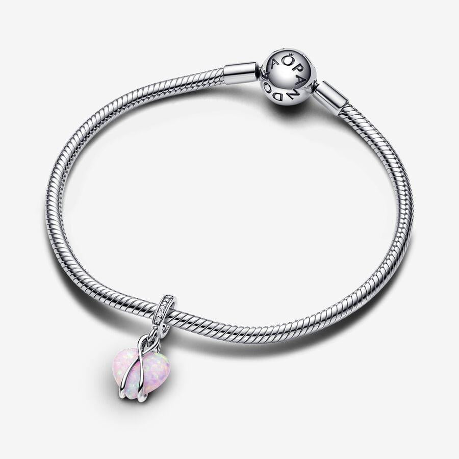 Mum Opalescent Heart Dangle Charm